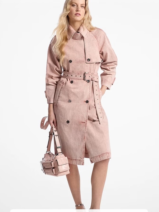 MICHAEL Michael Kors Jackets & Blazers - MICHAEL Michael Kors Dusty Pink Stud-Detail Trench Coat